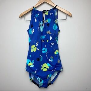 Gabar Blue Floral Swim One Piece Women’s 12